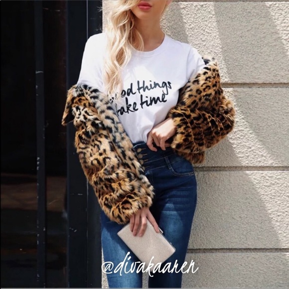 LAST ONE! Faux Fur Leopard Coat/Jacket - Picture 3 of 8